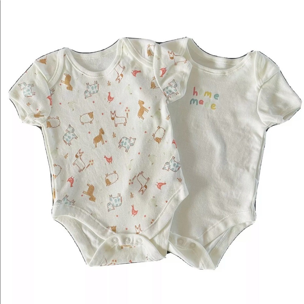 6-9 month short sleeve bodysuits bundle of two